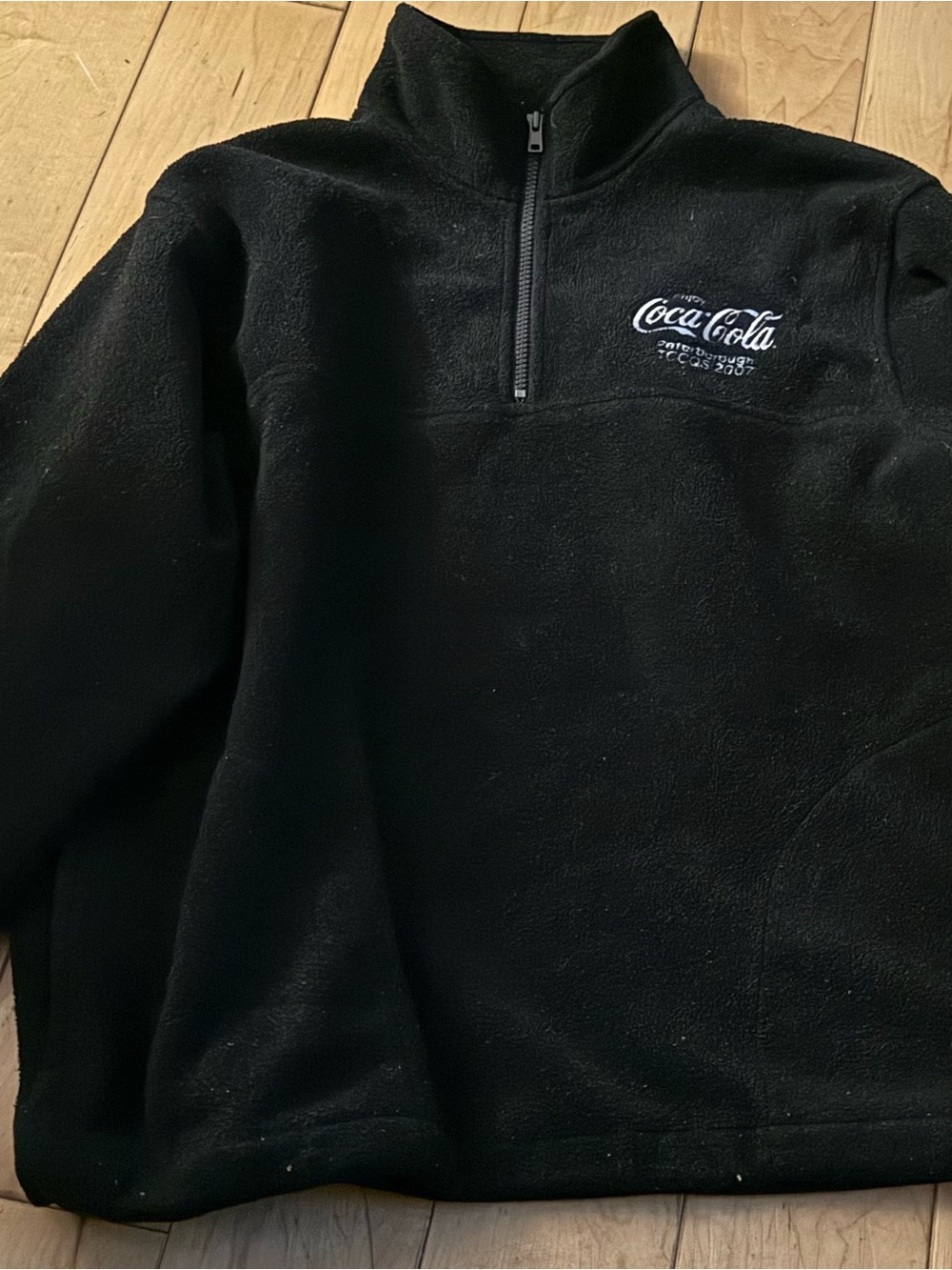 Coca Cola Men’s Black Half-Zip Fleece Pullover